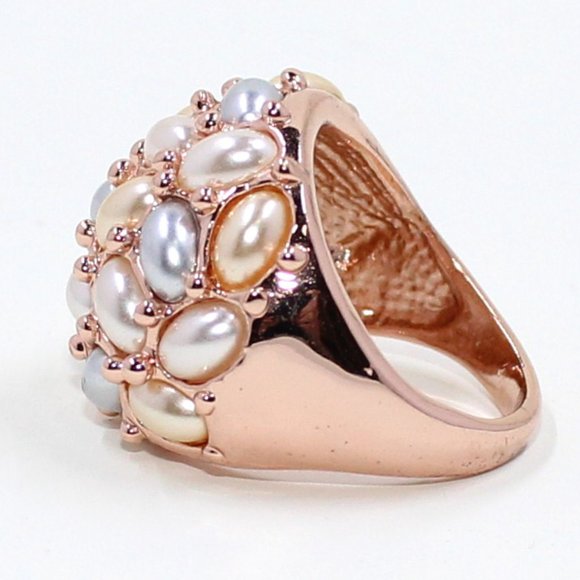 Unbranded Cluster Like Faux Pearls on Copper Base Color Fashion Ring - Picture 3 of 8
